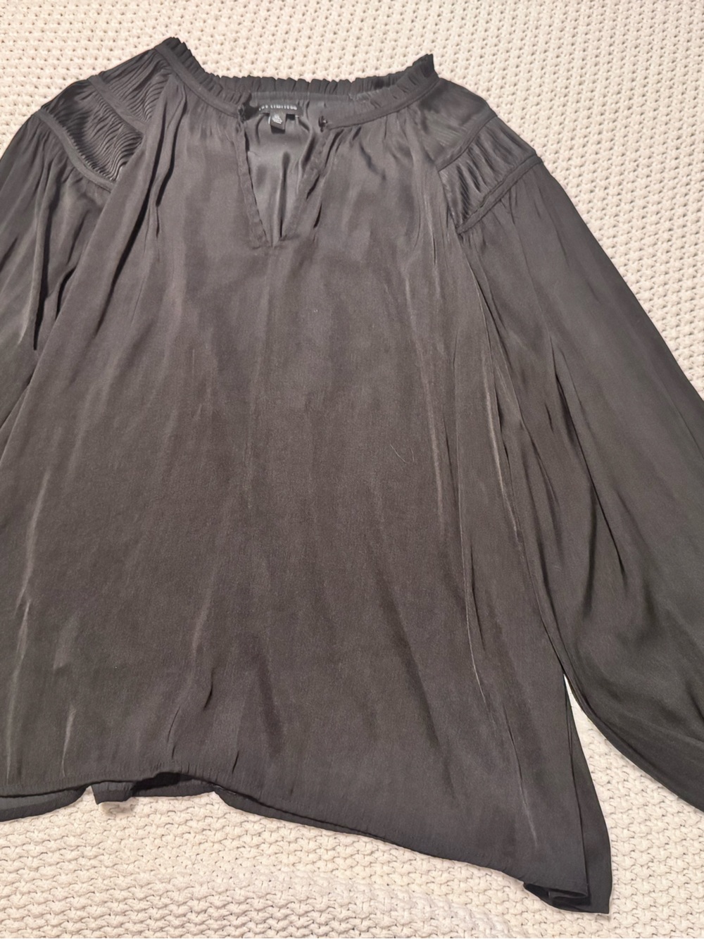 The Limited Black Long-Sleeve Peasant Blouse